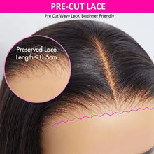 Load image into Gallery viewer, 300% Glueless Blunt Cut Bone straight 5x5 Pre-Cut HD Lace Ready to Go Bob Wig
