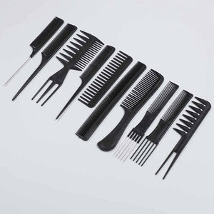 10Pcs/Set Professional Hair Brush Comb - Naija Beauty Hair