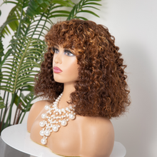 Load image into Gallery viewer, Double Drawn Highlight Pissy Curly Fringe Wig - Naija Beauty Hair
