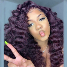 Load image into Gallery viewer, Luxury Purple Color Loose Wave 13X4 Full Frontal Wig - Naija Beauty Hair
