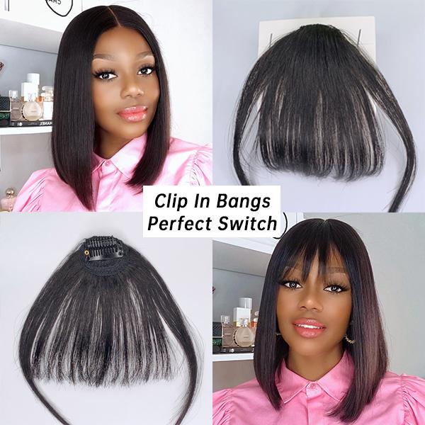 Clip on bangs human hair shop