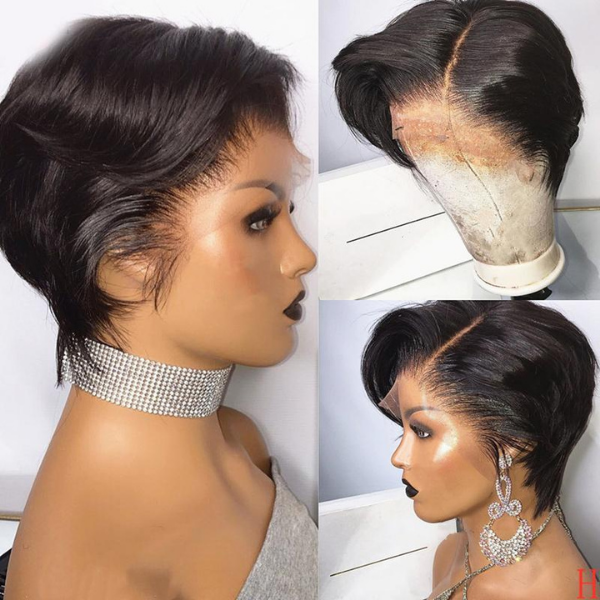 human hair pixie lace front wigs
