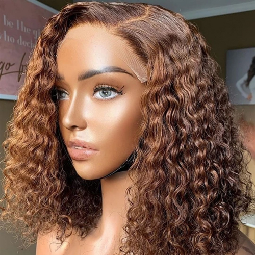 New Arrival - Fancy Ombre Brown 4x4 Closure Curly Wig - Naija Beauty Hair