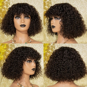 Popular Original Curly Bob With Fringe Wig 10” - Naija Beauty Hair