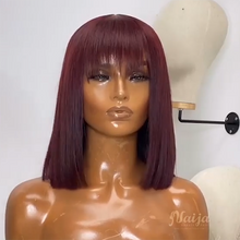 Load image into Gallery viewer, Purple Grape Color High Density Fringe Bob Wig - Naija Beauty Hair
