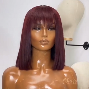 Purple Grape Color High Density Fringe Bob Wig - Naija Beauty Hair