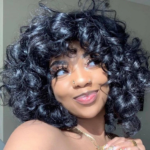 Super Double Drawn Rose Curl With Fringe Wig - Naija Beauty Hair