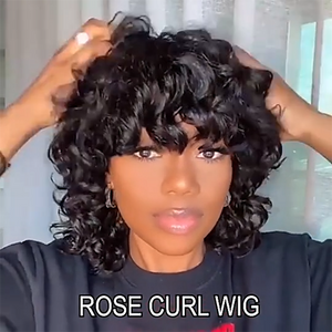 Super Double Drawn Rose Curl With Fringe Wig - Naija Beauty Hair