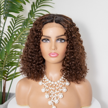 Load image into Gallery viewer, Wig Mercy - Full Curly  Brown Ombre Compact Closure /13X4 Frontal Lace Human Hair Wig - Naija Beauty Hair
